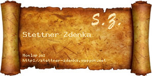 Stettner Zdenka névjegykártya